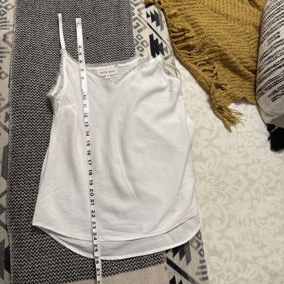 Bella Dahl White V-Neck Frayed Tencel Cami - Picture 9 of 9